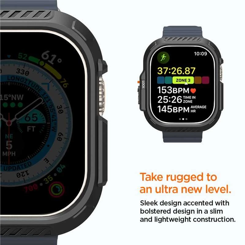 Spigen Lock Fit, juodas - Apple Watch Ultra 2/Ultra 49mm