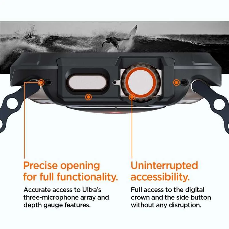 Spigen Lock Fit, juodas - Apple Watch Ultra 2/Ultra 49mm