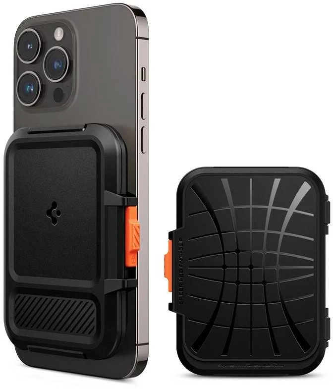 „Spigen iPhone Lock Fit“ piniginė su „MagSafe“ laidu, juoda