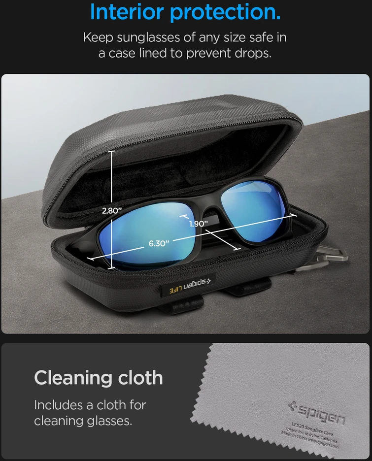 Spigen Lock Fit Sunglasses Case, juodas