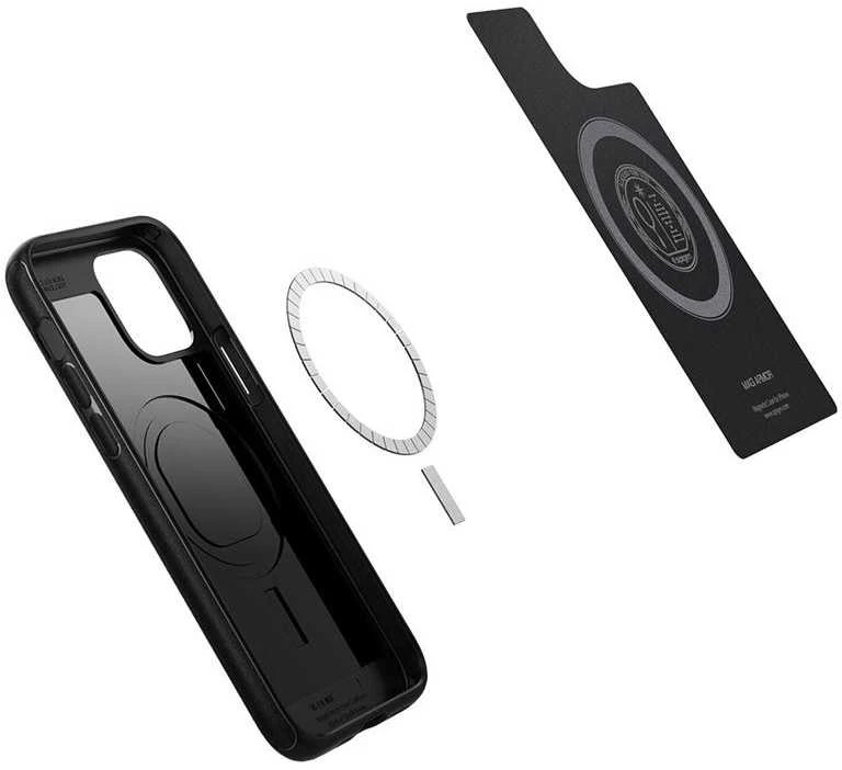 Spigen Mag Armor dėklas, skirtas iPhone 12 / 12 Pro matinės juodos spalvos