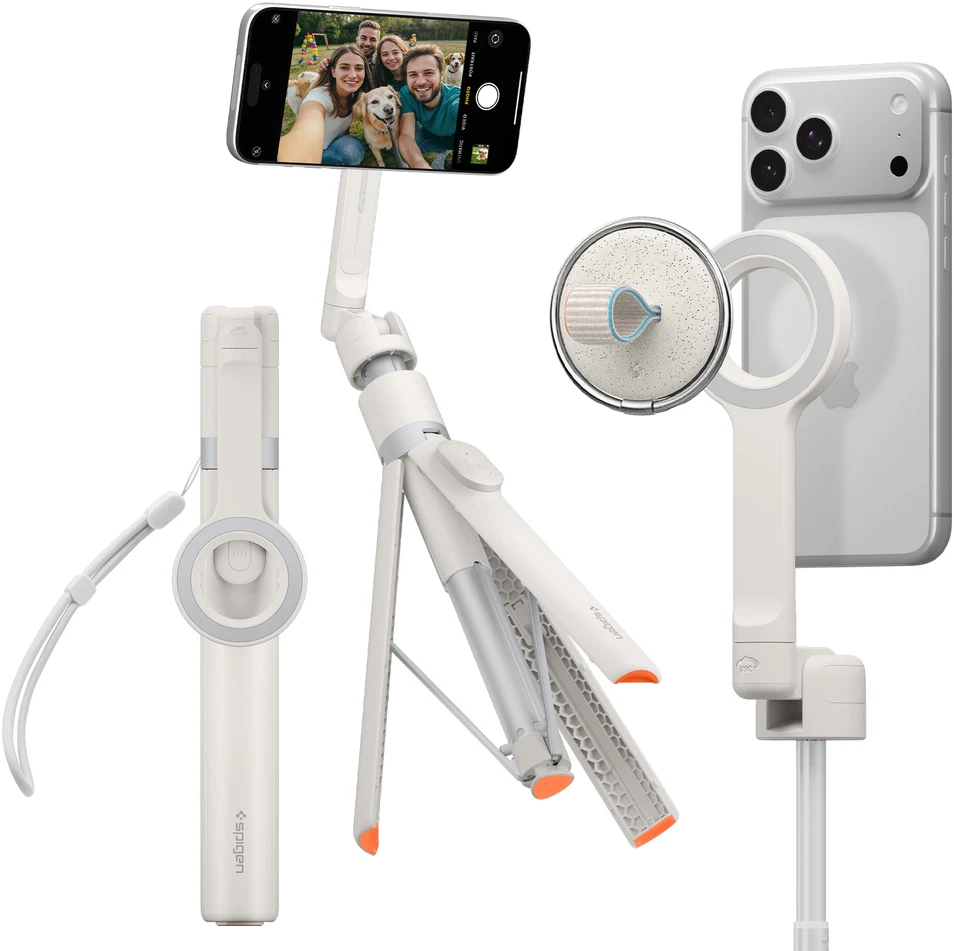 Spigen MagSafe Tripod Selfie Stick, dune beige