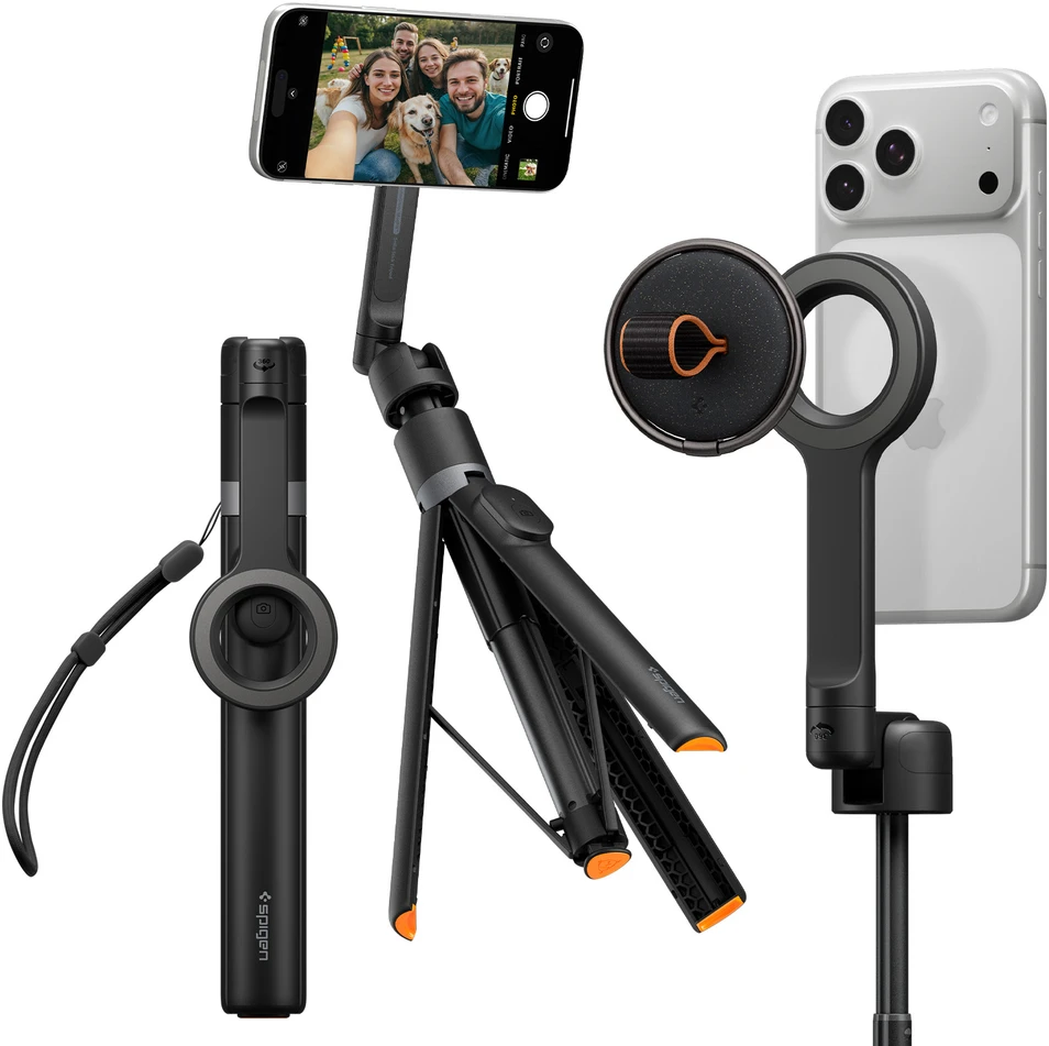 Spigen MagSafe Tripod Selfie Stick, juodos spalvos