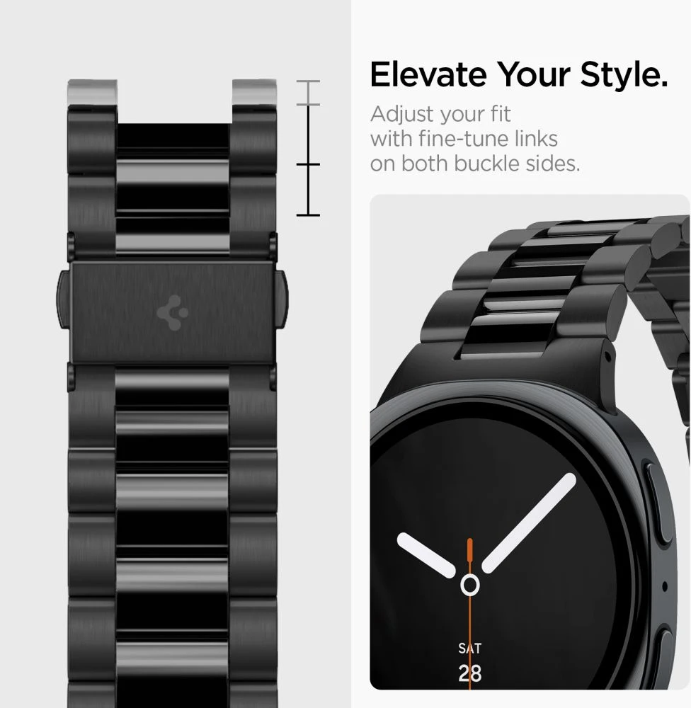 SPIGEN MODERN FIT 316L DIRŽELIS SAMSUNG GALAXY WATCH 8 / 9 / CLASSIC (40 / 44 / 46 MM) Juodas