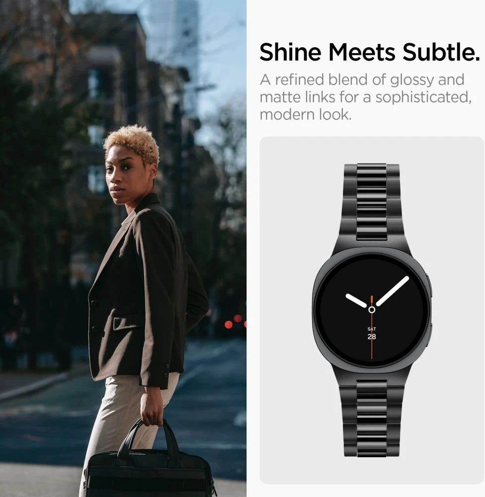 SPIGEN MODERN FIT 316L DIRŽELIS SAMSUNG GALAXY WATCH 8 / 9 / CLASSIC (40 / 44 / 46 MM) Juodas
