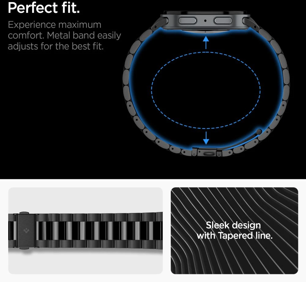 SPIGEN MODERN FIT 316L DIRŽELIS SAMSUNG GALAXY WATCH 8 / 9 / CLASSIC (40 / 44 / 46 MM) Juodas