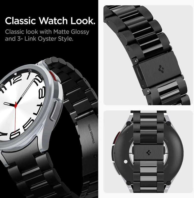 „Spigen Modern Fit Band“ – apyrankė, skirta „Samsung Galaxy Watch 6 Classic“ 47 mm (juodas)