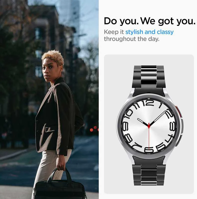 „Spigen Modern Fit Band“ – apyrankė, skirta „Samsung Galaxy Watch 6 Classic“ 47 mm (juodas)