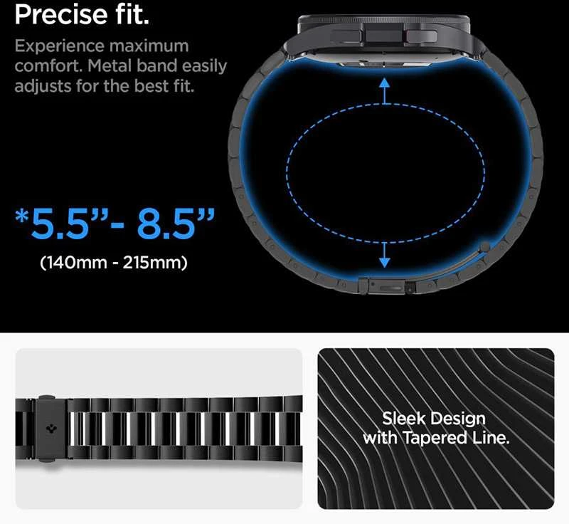 „Spigen Modern Fit Band“ – apyrankė, skirta „Samsung Galaxy Watch 6 Classic“ 47 mm (juodas)