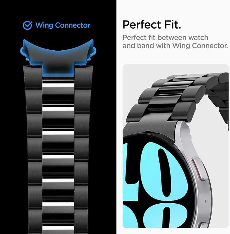 Spigen Modern Fit 316L Band, juodas - Samsung Galaxy Watch6 44mm