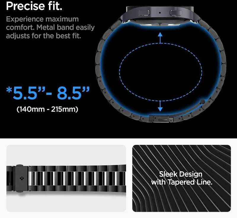 Spigen Modern Fit 316L Band, juodas - Samsung Galaxy Watch6 44mm
