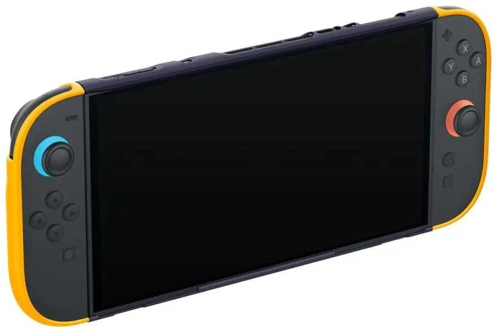 „Spigen Nano Pop“ dėklas, skirtas „Nintendo Switch 2“ – tamsiai mėlynas ir geltonas