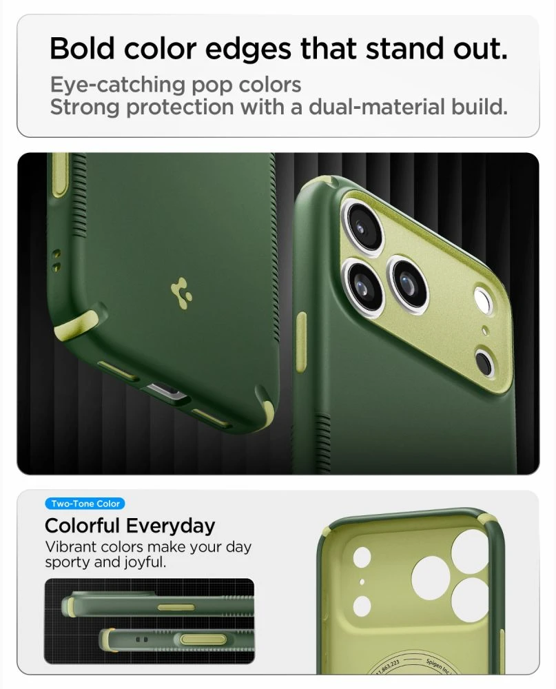 Dėklas SPIGEN case NANO POP HYBRID compatible with MagSafe for IPHONE 18 Pro Max / 17 Pro Max avo žalias