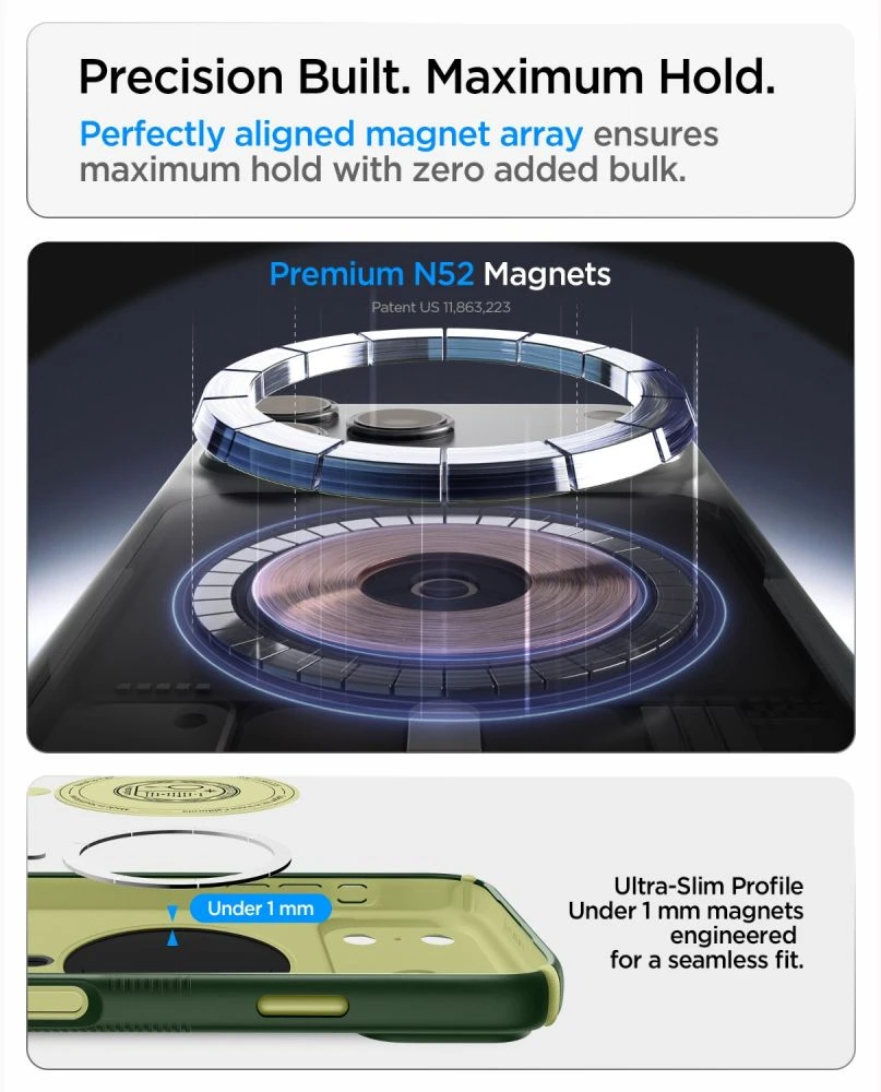 Dėklas SPIGEN case NANO POP HYBRID compatible with MagSafe for IPHONE 18 Pro Max / 17 Pro Max avo žalias