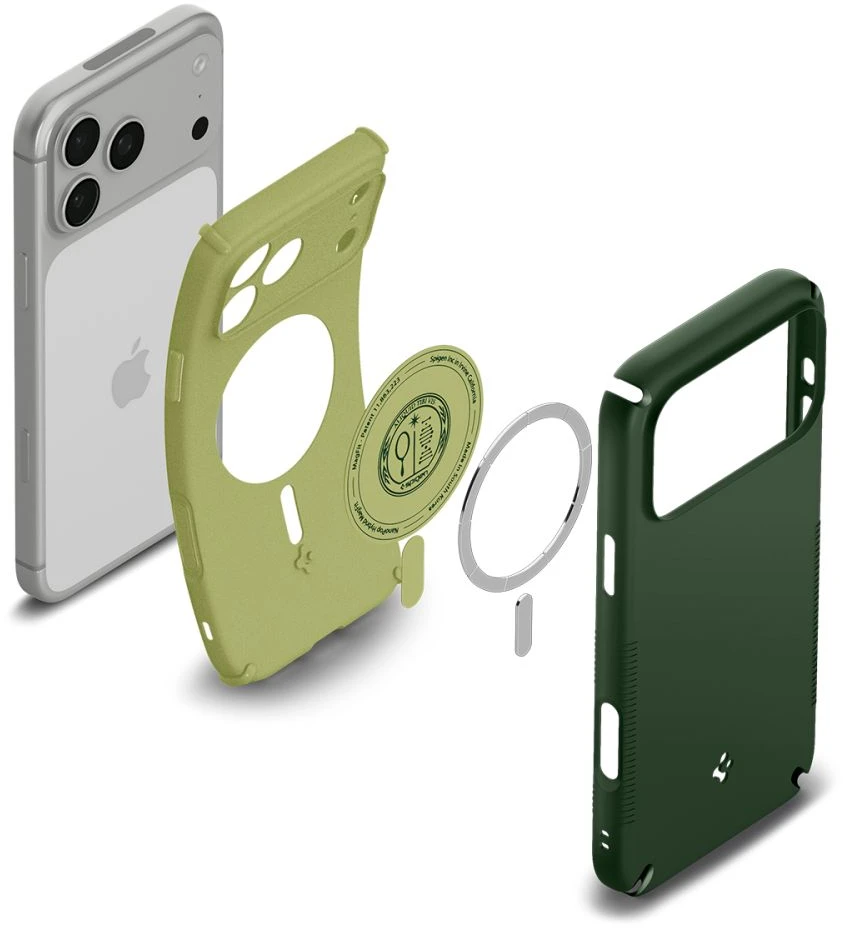Dėklas SPIGEN case NANO POP HYBRID compatible with MagSafe for IPHONE 18 Pro Max / 17 Pro Max avo žalias