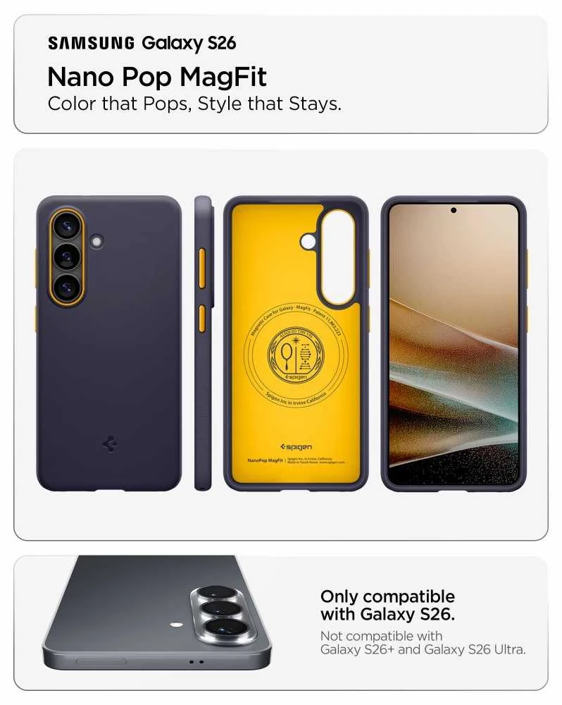 Spigen Nano Pop Mag MagSafe dėklas skirtas Samsung Galaxy S26 – mėlynos spalvos
