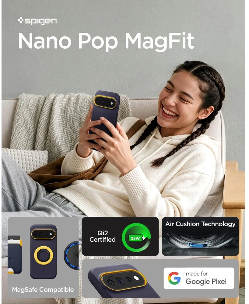 SPIGEN NANO POP MAG MAGSAFE GOOGLE PIXEL 11 PRO DĖKLAS BLUEBERRY NAVY