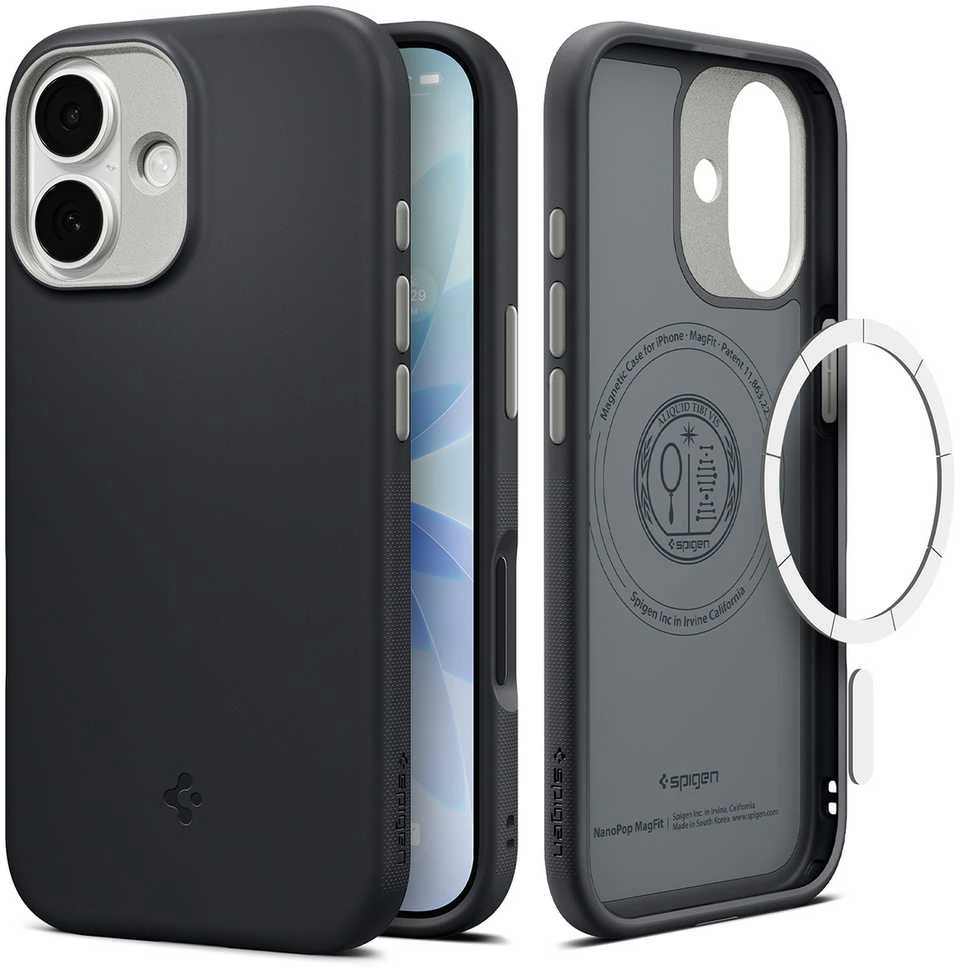 Spigen Nano Pop MagSafe dėklas skirtas Apple iPhone 17 – juodos spalvos