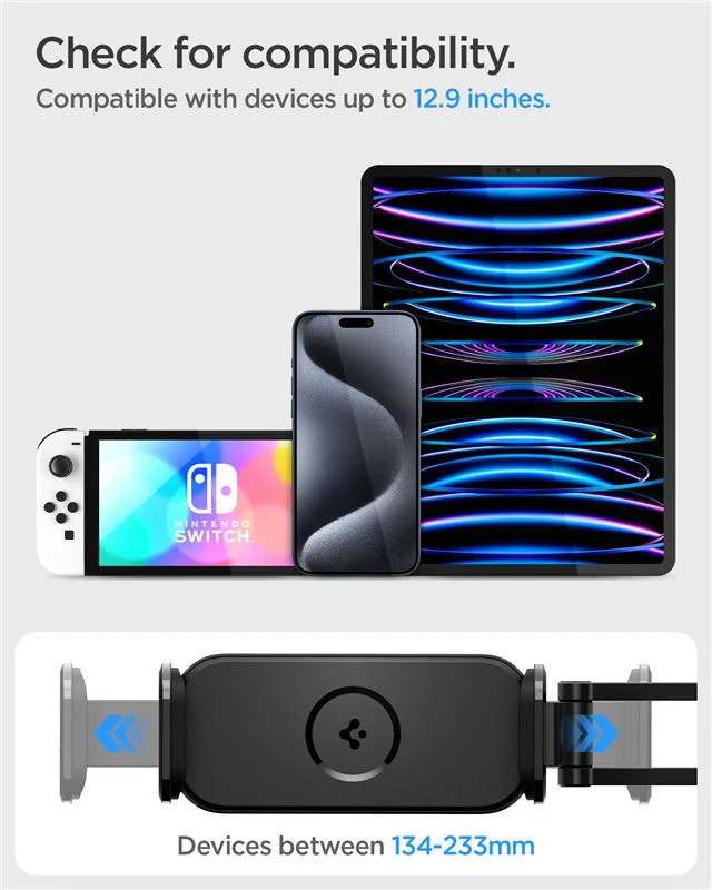 Spigen OneTap Universal Car Mount for Planšetė (headrest), juodos spalvos