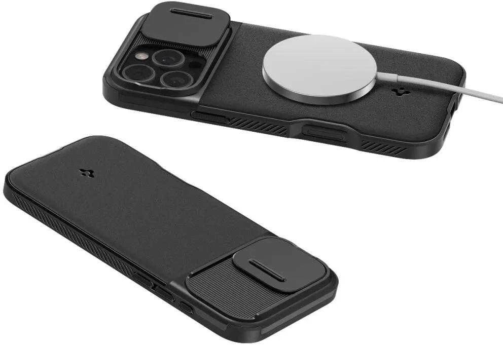 Spigen Optik Armor Mag MagSafe Apple iPhone 16 Pro Max – dėklas telefonui juodos spalvos