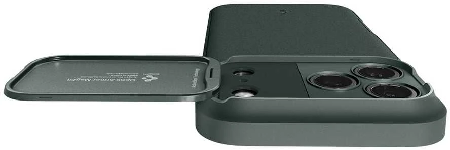 Spigen Optik Armor Mag MagSafe dėklas Apple iPhone 17 Pro Abyss žalios spalvos
