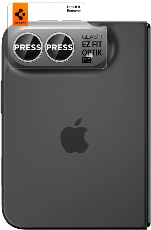 Spigen OPTIK PRO GLAS.TR EZ FIT KAMEROS APSAUGA 2-PACK IPHONE DUO STAR Baltas