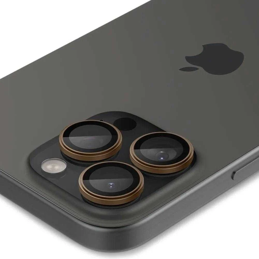 Spigen OPTIK PRO GLAS.TR ”EZ FIT” KAMEROS APSAUGOS 2 PAKUOTĖS Apple iPhone 16 PRO / PRO MAX DESERT TITANIUM