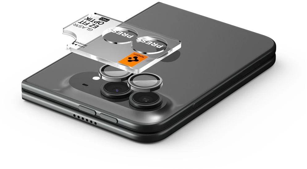 Spigen OPTIK PRO GLAS.TR EZ FIT KAMEROS APSAUGA 2-PACK IPHONE DUO STAR Baltas