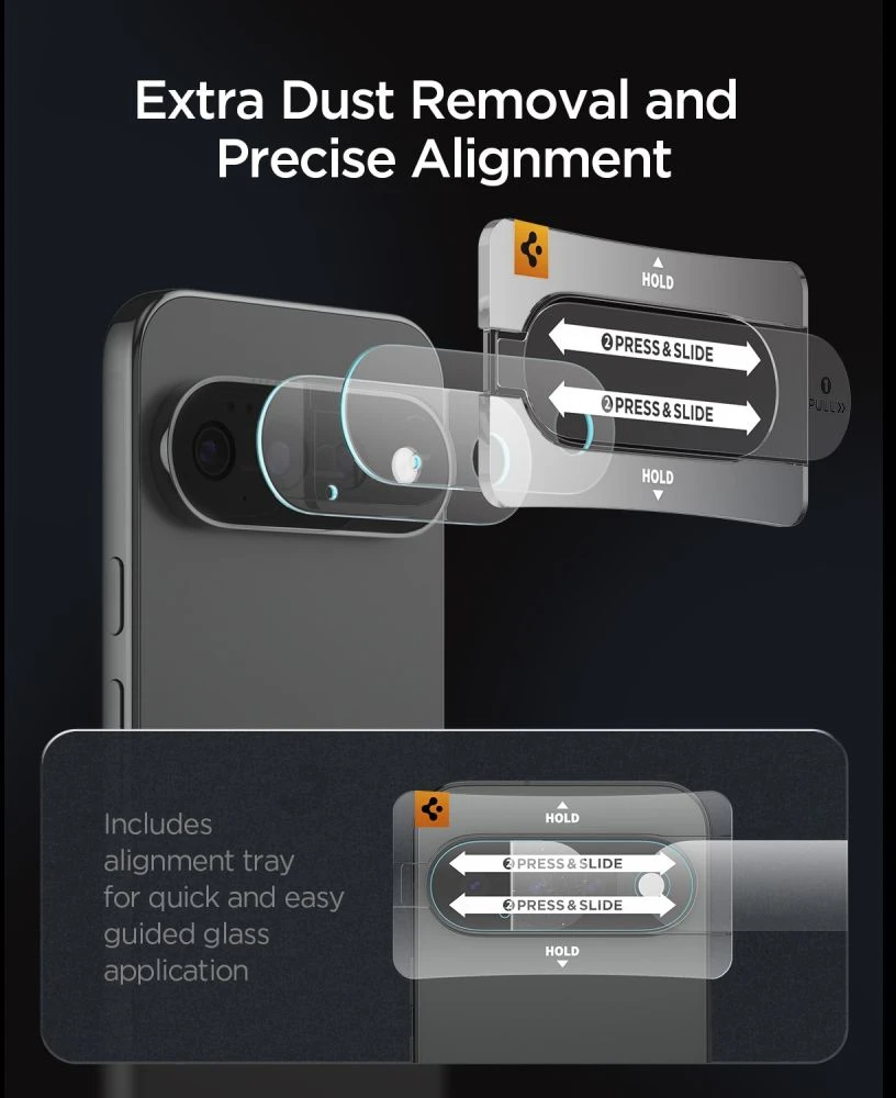 Spigen OPTIK PRO GLAS.TR EZ FIT KAMEROS APSAUGA 2-PACK GOOGLE PIXEL 11 PRO SKAIDRI