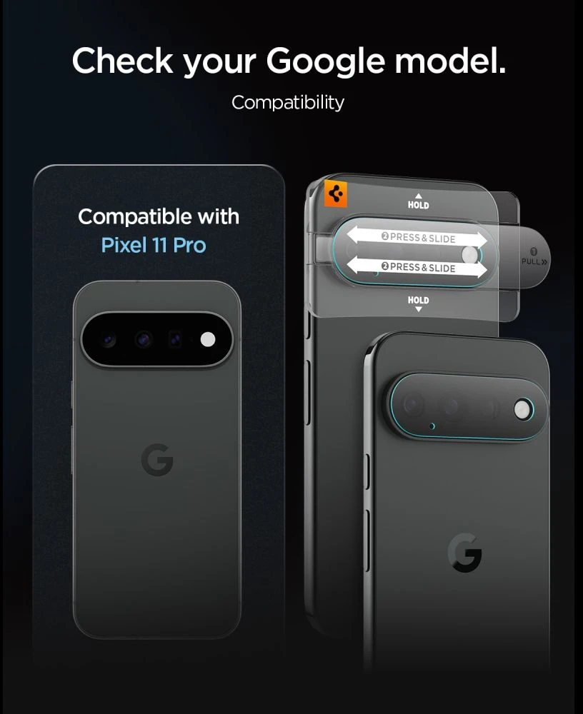 Spigen OPTIK PRO GLAS.TR EZ FIT KAMEROS APSAUGA 2-PACK GOOGLE PIXEL 11 PRO SKAIDRI