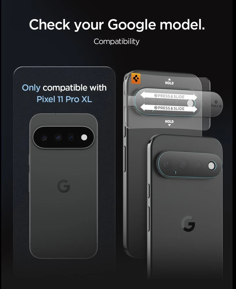 Spigen OPTIK PRO GLAS.TR EZ FIT KAMEROS APSAUGA 2-PACK GOOGLE PIXEL 11 PRO XL SKAIDRI