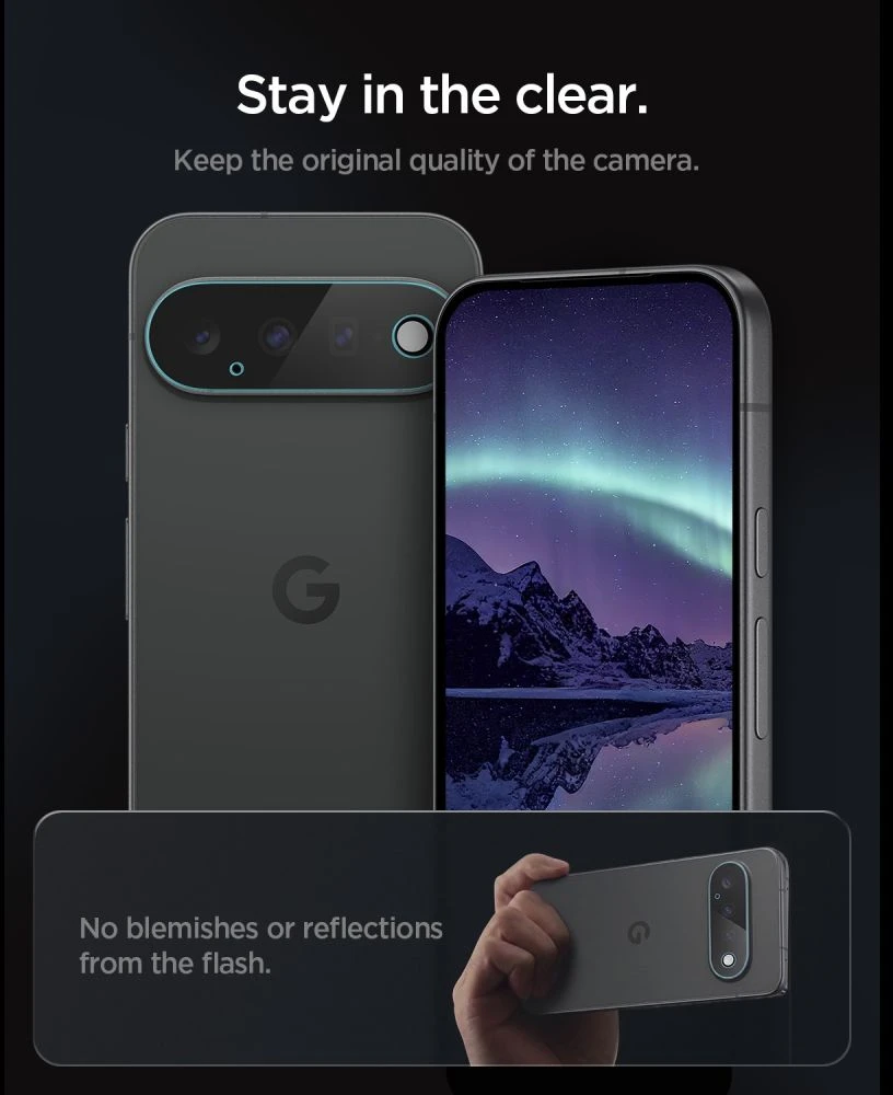 Spigen OPTIK PRO GLAS.TR EZ FIT KAMEROS APSAUGA 2-PACK GOOGLE PIXEL 11 SKAIDRI