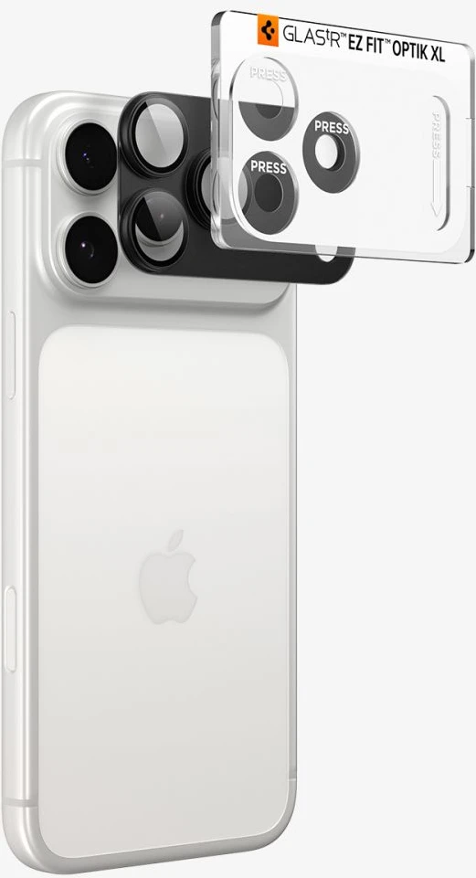 Spigen OPTIK PRO XL GLAS.TR EZ FIT KAMEROS APSAUGA IPHONE 18 PRO MAX DARK Pilkas