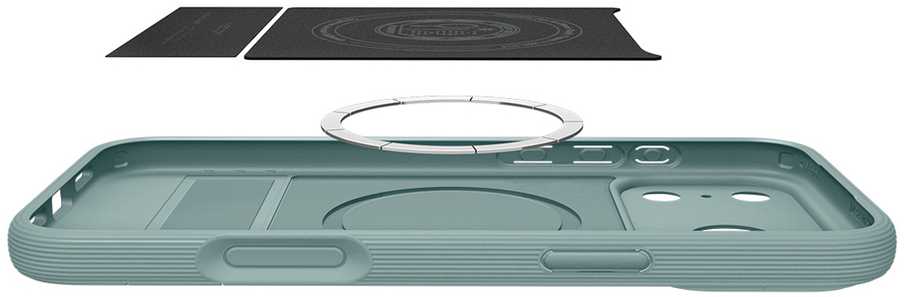 Dėklas Spigen PARALLAX ”S” MAG MagSafe iPhone 17 Pro / 18 Pro ŠALAVIJŲ ŽALIA