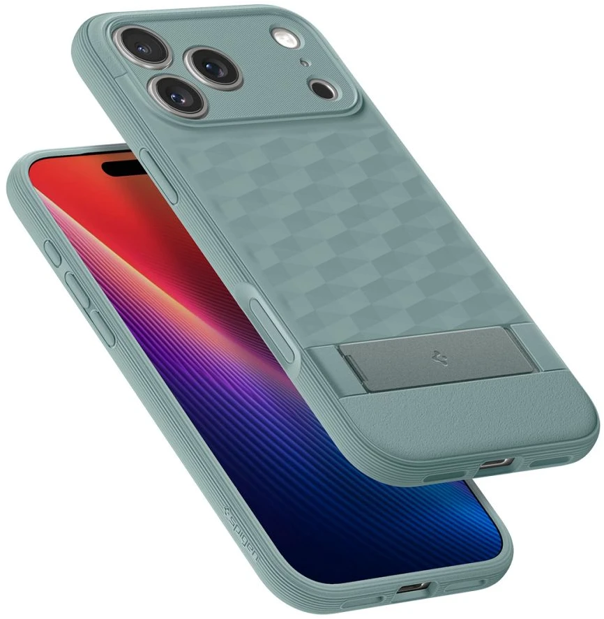 Dėklas Spigen PARALLAX ”S” MAG MagSafe iPhone 17 Pro / 18 Pro ŠALAVIJŲ ŽALIA