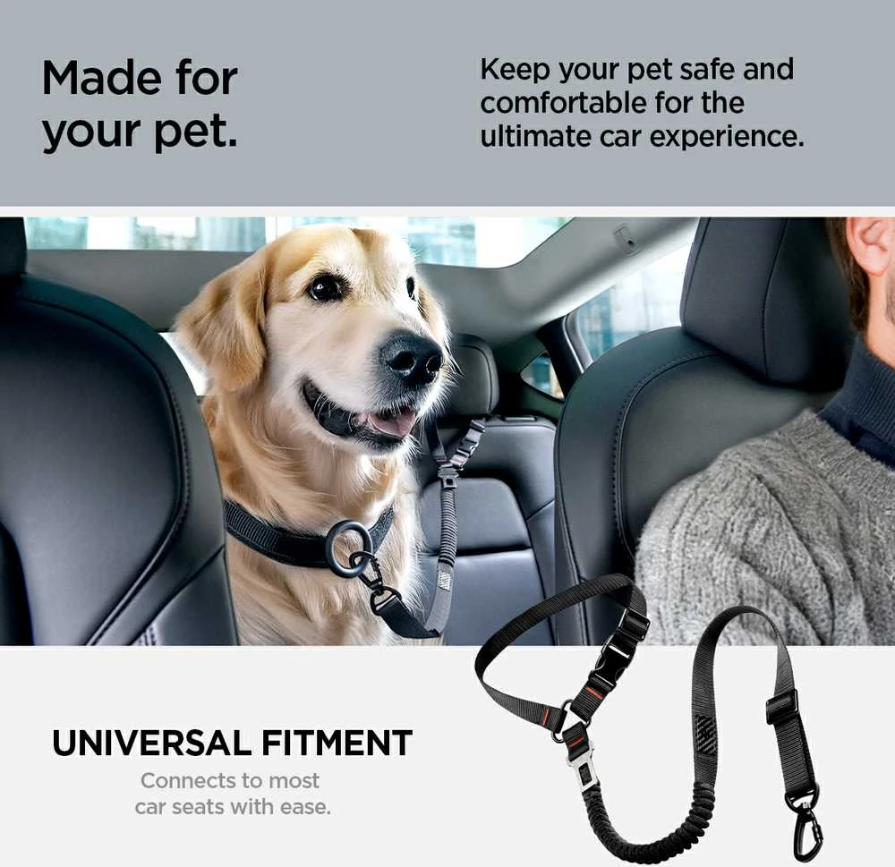 Spigen PS100 Universal Car Seat Belt Holder for pets juodos spalvos