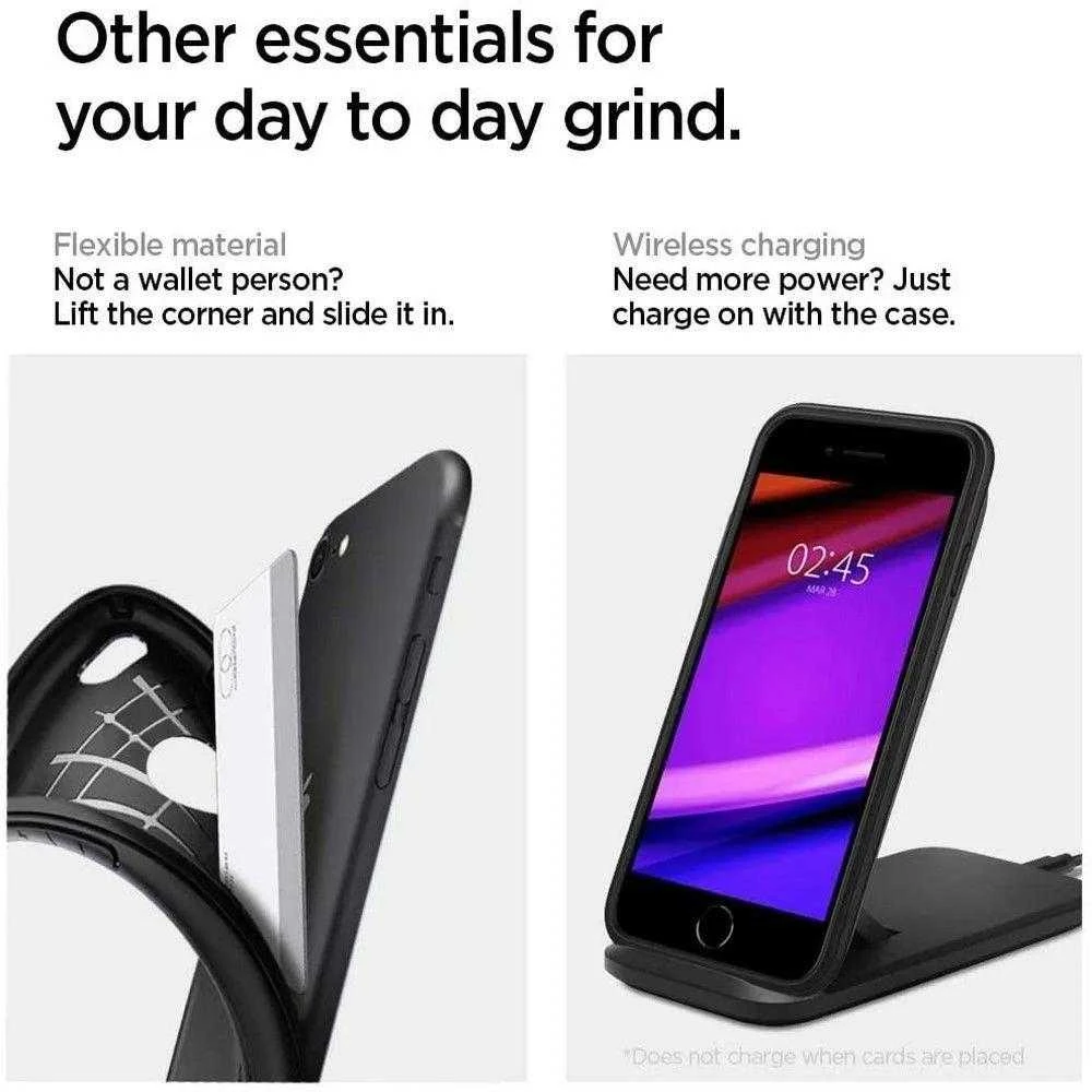 Spigen Rugged Armor – Dėklas iPhone SE 2022 / SE 2020 / 8 / 7 Juodas