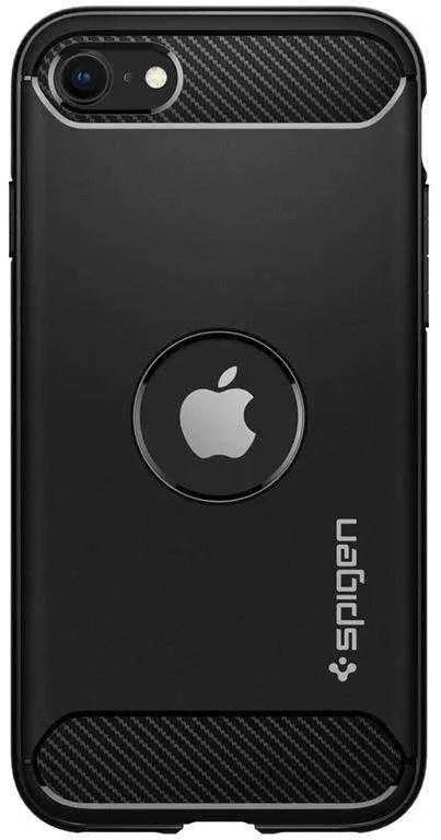 Spigen Rugged Armor – Dėklas iPhone SE 2022 / SE 2020 / 8 / 7 Juodas