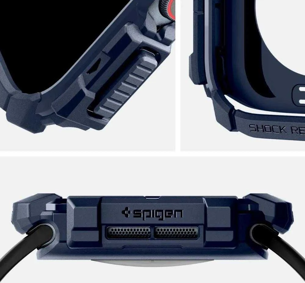„Spigen Rugged Armor“ „Apple Watch 10“ 46 mm – tamsiai mėlynas Mėlyna