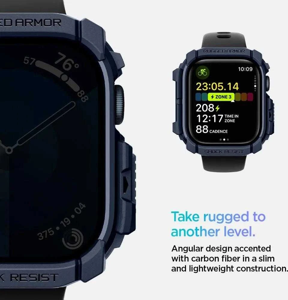 „Spigen Rugged Armor“ „Apple Watch 10“ 46 mm – tamsiai mėlynas Mėlyna