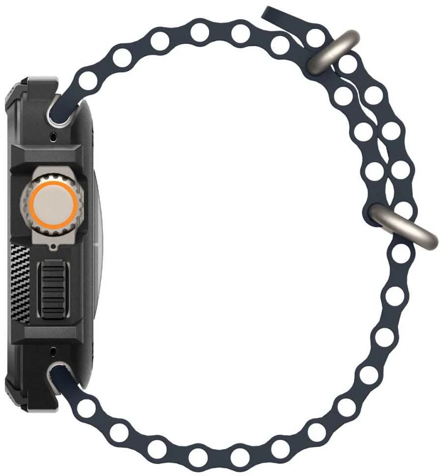 „Spigen Rugged Armor“, juodas - Apple Watch Ultra 2/Ultra 49mm