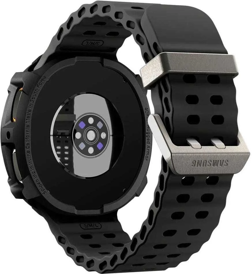 „Spigen Rugged Armor“, matinis juodas - „Galaxy Watch 8“ (40 mm)