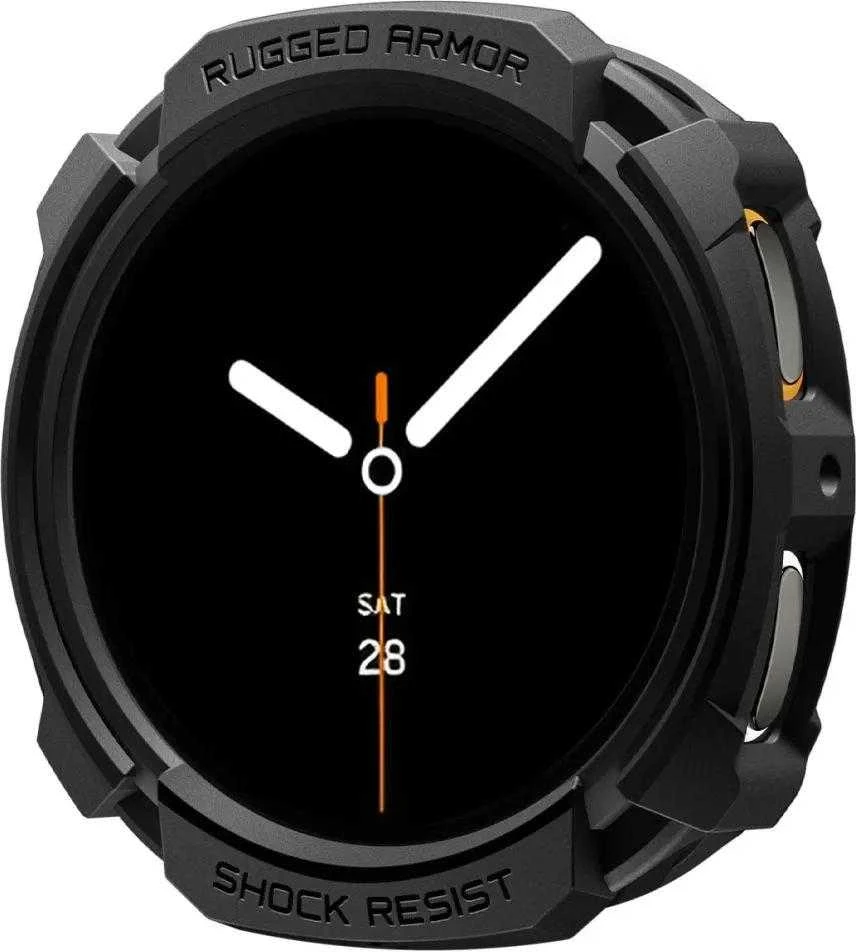 Spigen Rugged Armor, matinis juodas - Galaxy Watch 8 (44 mm)
