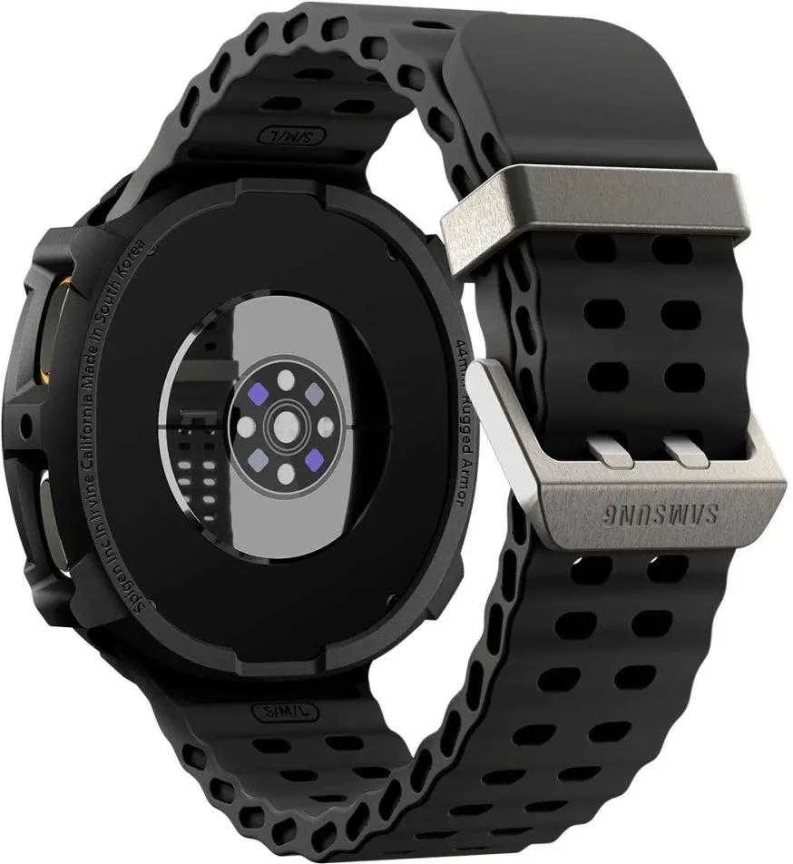Spigen Rugged Armor, matinis juodas - Galaxy Watch 8 (44 mm)