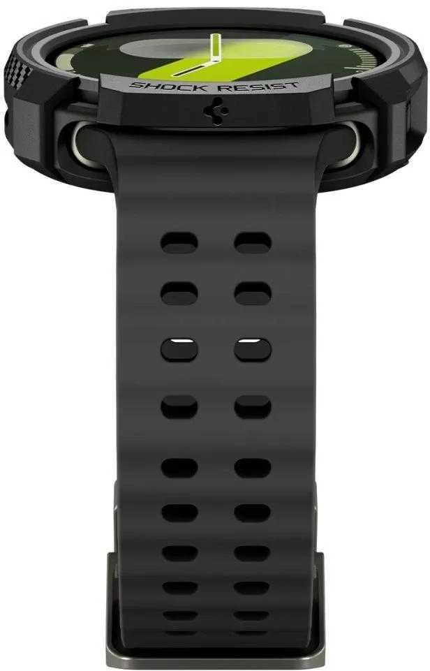 Spigen Rugged Armor, matinis juodas - Galaxy Watch 8 (44 mm)