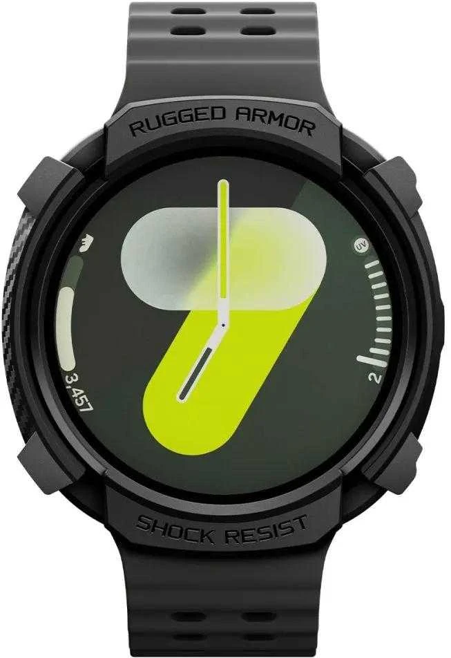 Spigen Rugged Armor, matinis juodas - Galaxy Watch 8 (44 mm)