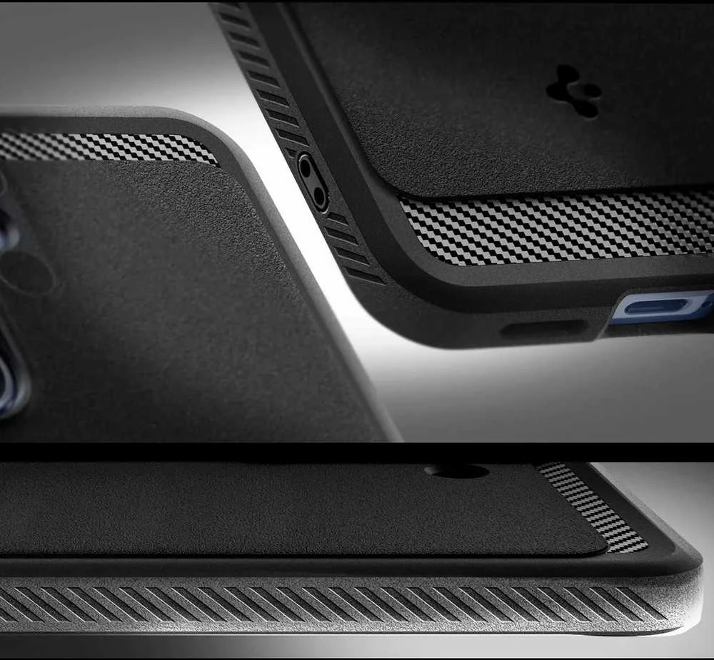 Dėklas Spigen Rugged Armor MagSafe, matinės juodos spalvos – Samsung Galaxy S25+