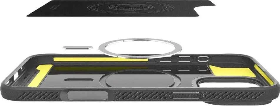 Spigen Rugged Armor MagSafe do Apple iPhone 16 Pro Max – dėklas telefonui pilkos spalvos