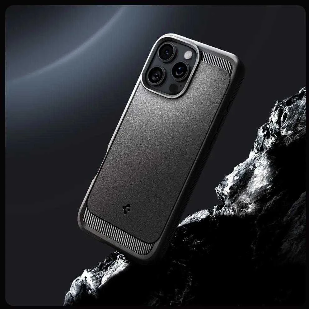 Spigen Rugged Armor MagSafe do Apple iPhone 16 Pro Max – dėklas telefonui pilkos spalvos