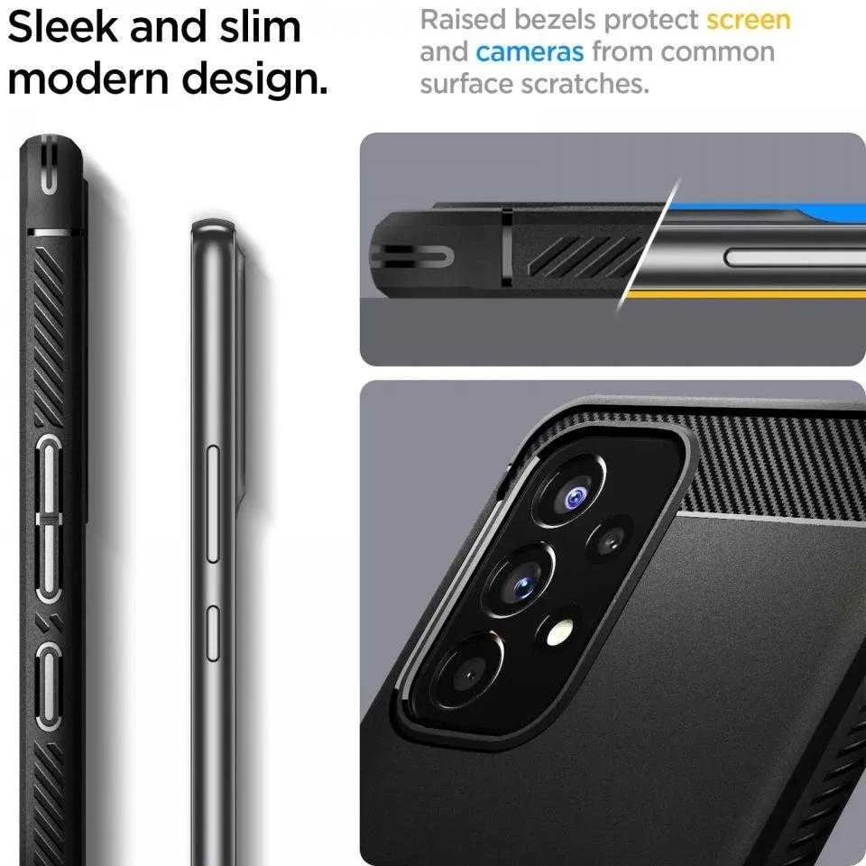 Spigen Rugged Armor Samsung Galaxy A53 5G dėklas telefonui matinės juodos spalvos